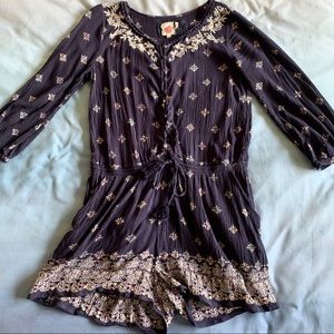 Lilka Anthropologie Starflower Embroidered Romper